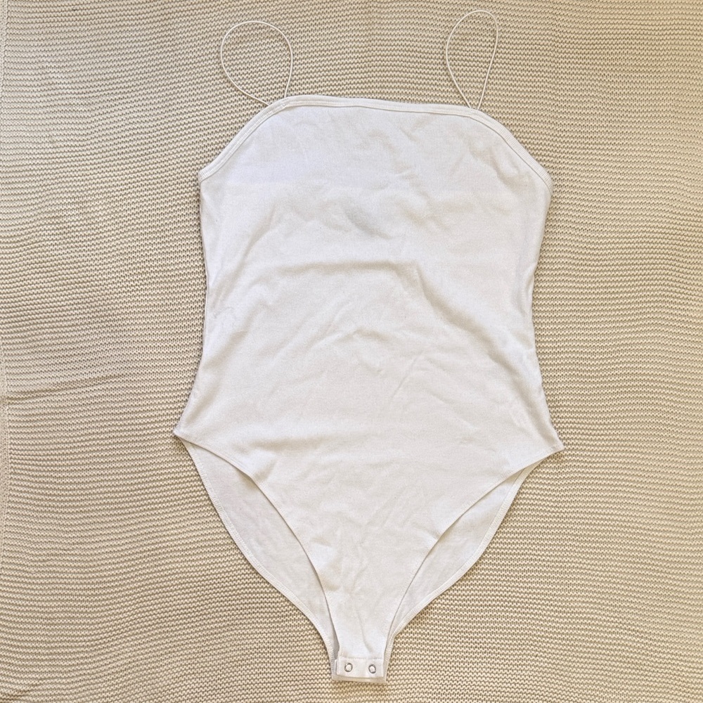 Wild Fable Ribbed White Bodysuit